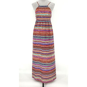 Cece Cynthia Steffe Dress Womens 4 Multicolor Maxi Lined Side Zip Beach Resort